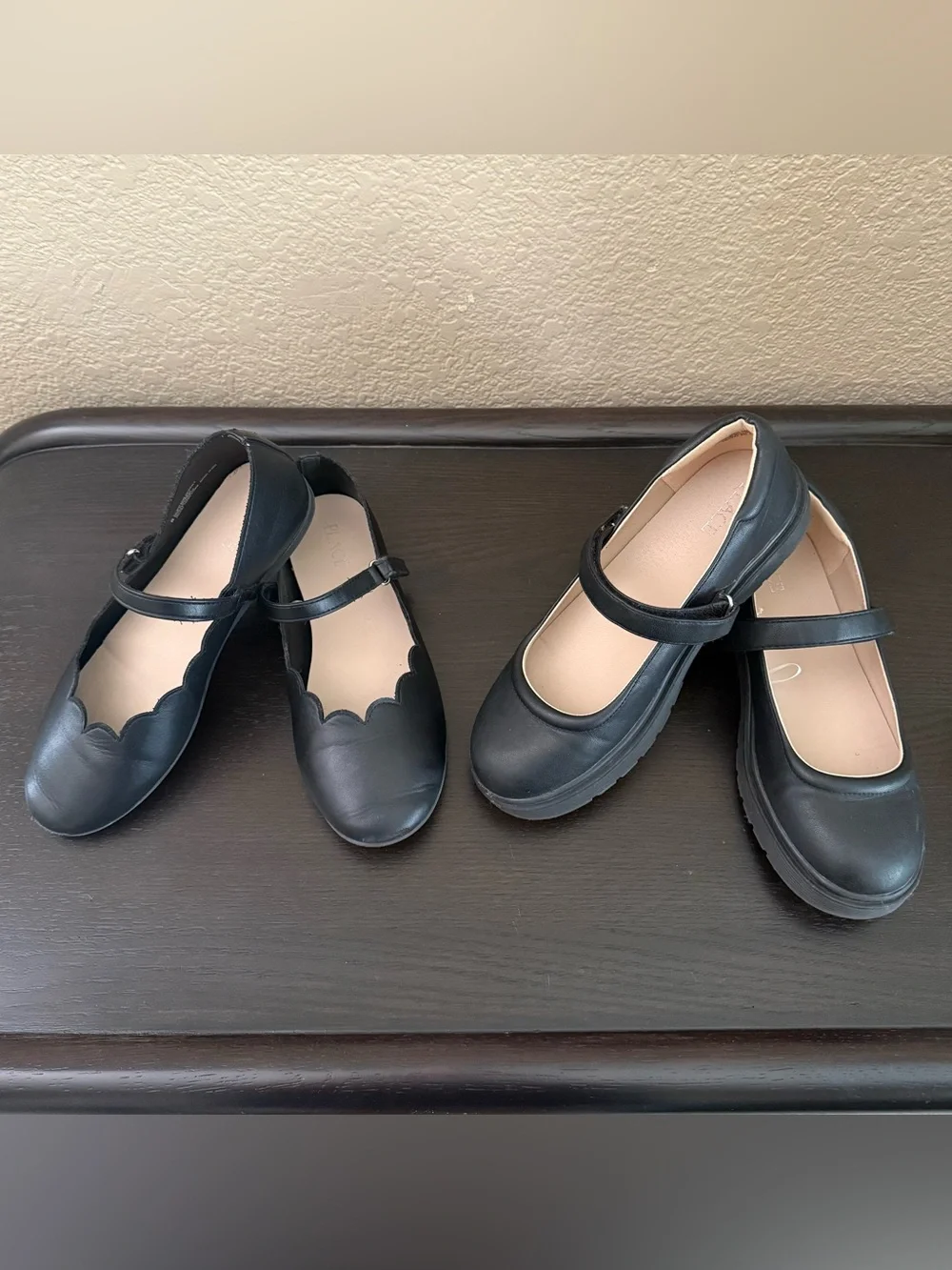 Bundle 2 Pairs Children’s Place Girls Black Mary Jane School Shoes Size 5